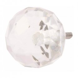Elegant glasknopp i klart glass