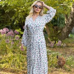 Kimono morgonrock hvit