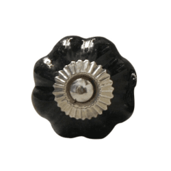 Porslinsknopp svart klassist