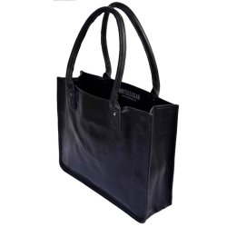 skinnveske shopping svart