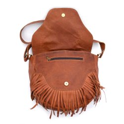 bohem veske frynser ekte skinn