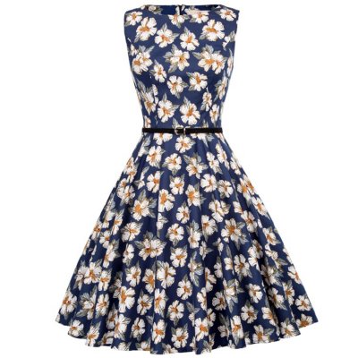 Retro 50-tals klänning, blommig