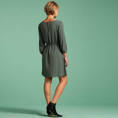 Retoklänning grön blommig