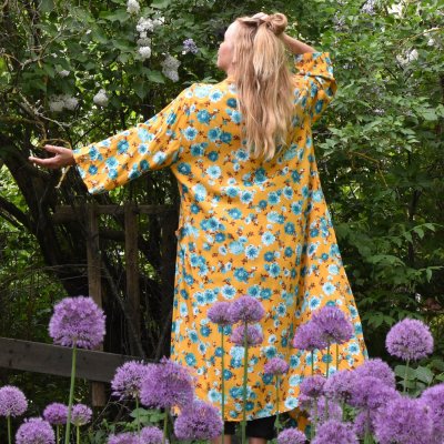 blomster kimono gul