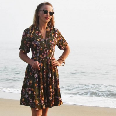 Mossgrön klänning Ebba