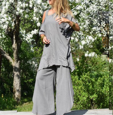 Bomulls bukser, grå