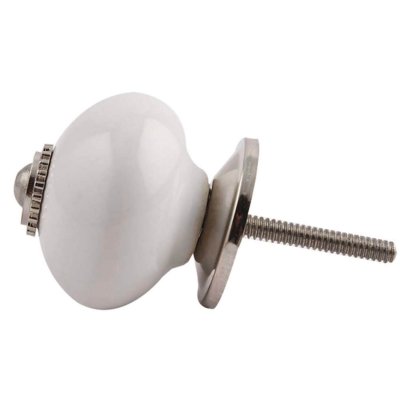 Skåpluckeknopp - vit porslin