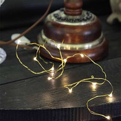 Lyslenke / Trådslenke i messing, 390 cm