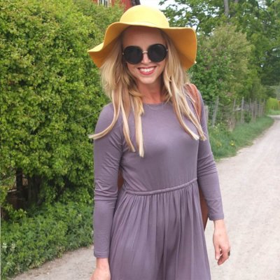 Strechklänning blå bomull