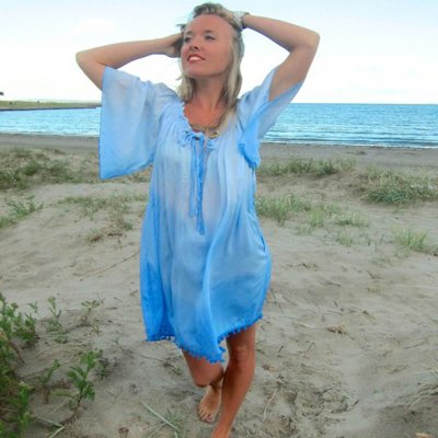 Klänning blå bomull