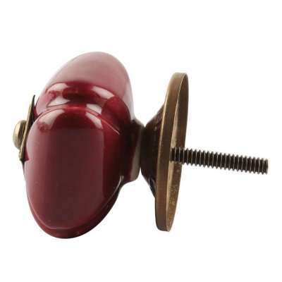Porselen knopp, burgunder vintage