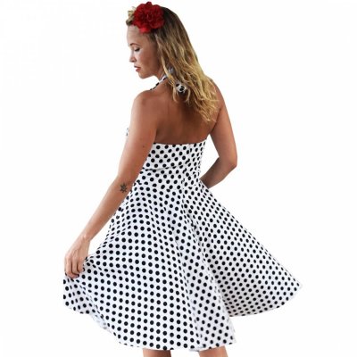 Polkadot klänning vit