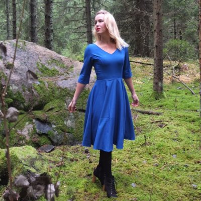 retro klänning blå