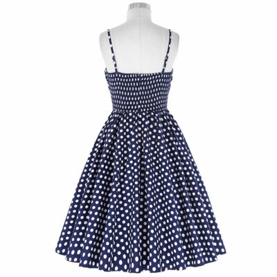 Blå klänning prickig