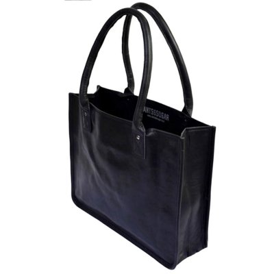 skinnveske shopping svart