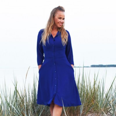 Chiffongklänning blå