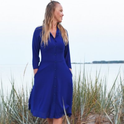 Klänning blå chiffong