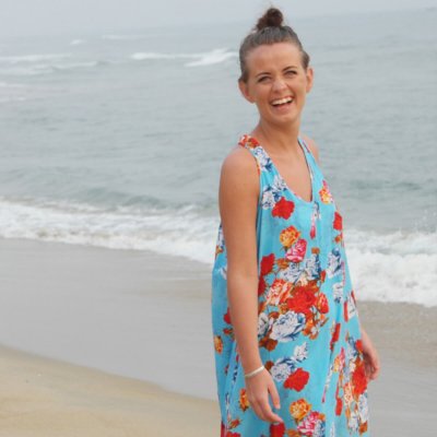 Långklänning blå bomull