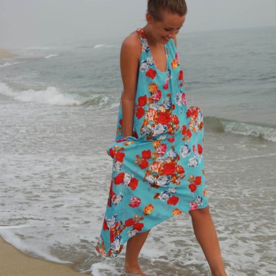 Bomullsklänning blå