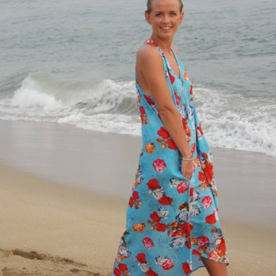 Maxiklänning blå bomull