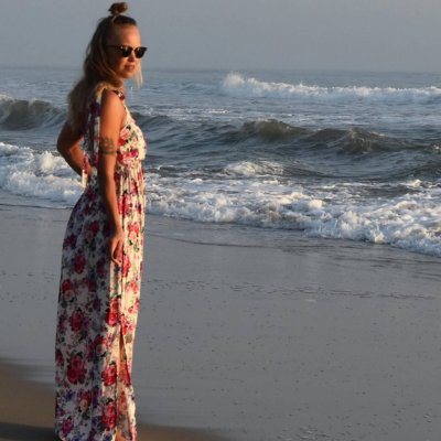 Maxiklänning blommig vit