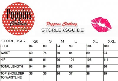 Poppins clothing storleksguide