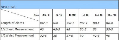 Storleksguide klännning Tara H&R