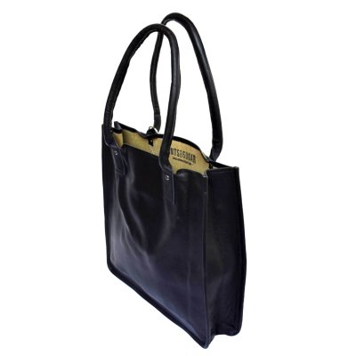 shoppingveske svart skinn